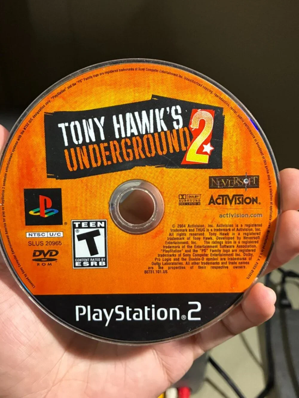 Tony Hawk's Underground 2 (PlayStation 2, 2004) PS2 Disc Only Tested